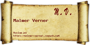 Malmer Verner névjegykártya